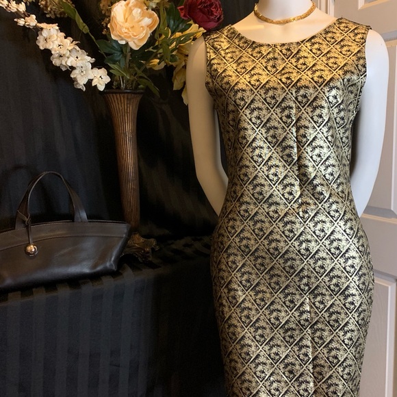 New !! Black gold  dress . - Picture 1 of 6